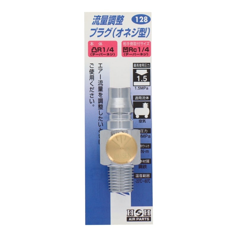 三共コーポレーション 4342789 流量調整プラグ オネジ型 #133128 1個（ご注文単位1個）【直送品】