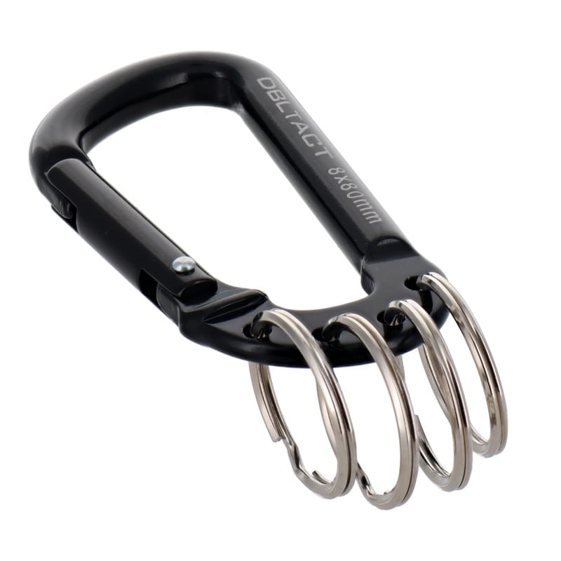 三共コーポレーション 4071296 アルミカラビナ キーリング付 4連 BKXBKM #360414 1個(ご注文単位1個)【直送品】