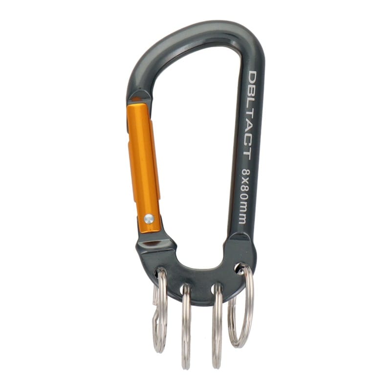 三共コーポレーション 4348570 アルミカラビナキーリング付4連ガンメタ×ゴールド DT-AKT-381 1個（ご注文単位1個）【直送品】