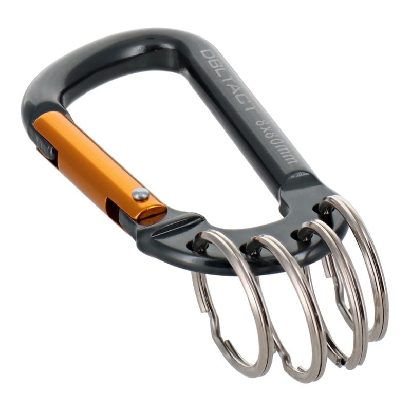 三共コーポレーション 4348570 アルミカラビナキーリング付4連ガンメタ×ゴールド DT-AKT-381 1個(ご注文単位1個)【直送品】