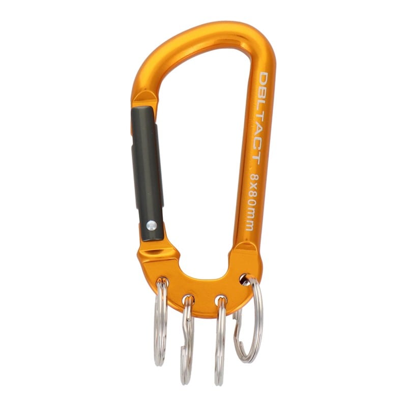 三共コーポレーション 4348571 アルミカラビナキーリング付4連ゴールド×ガンメタS DT-AKT-383 1個（ご注文単位1個）【直送品】