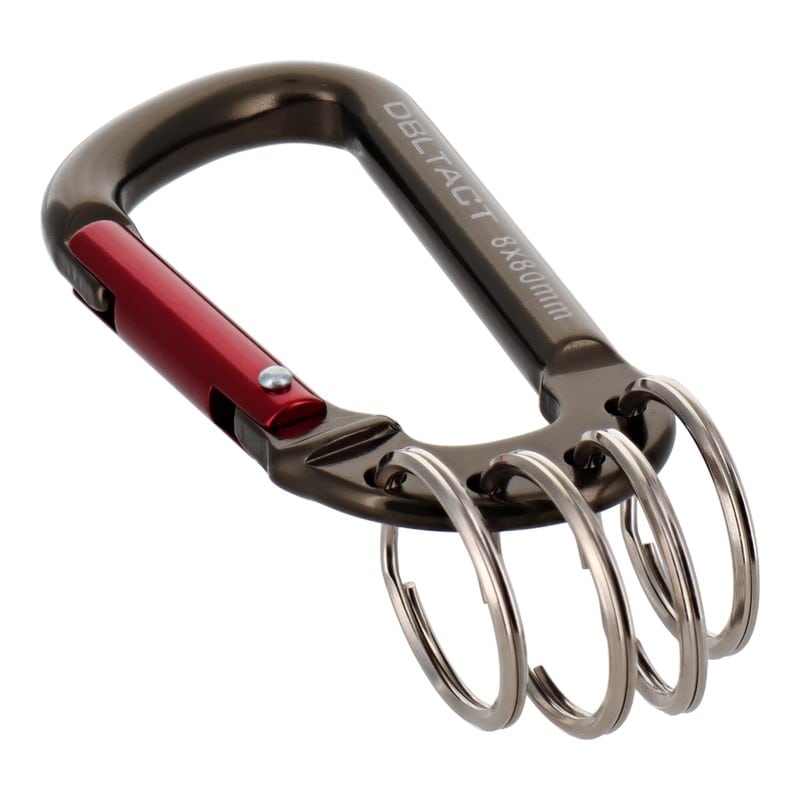 三共コーポレーション 4348572 アルミカラビナキーリング付4連ガンメタSXRD DT-AKT-385 1個(ご注文単位1個)【直送品】