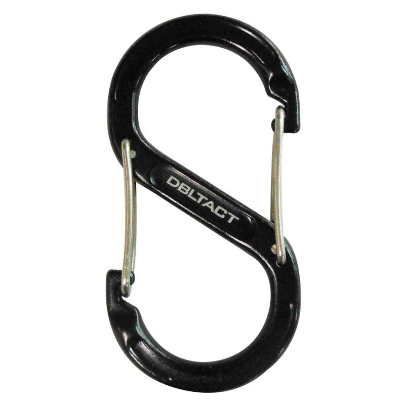 三共コーポレーション 4348998 アルミS型カラビナ 80mm ブラック DT-AKS-80B 1個（ご注文単位1個）【直送品】