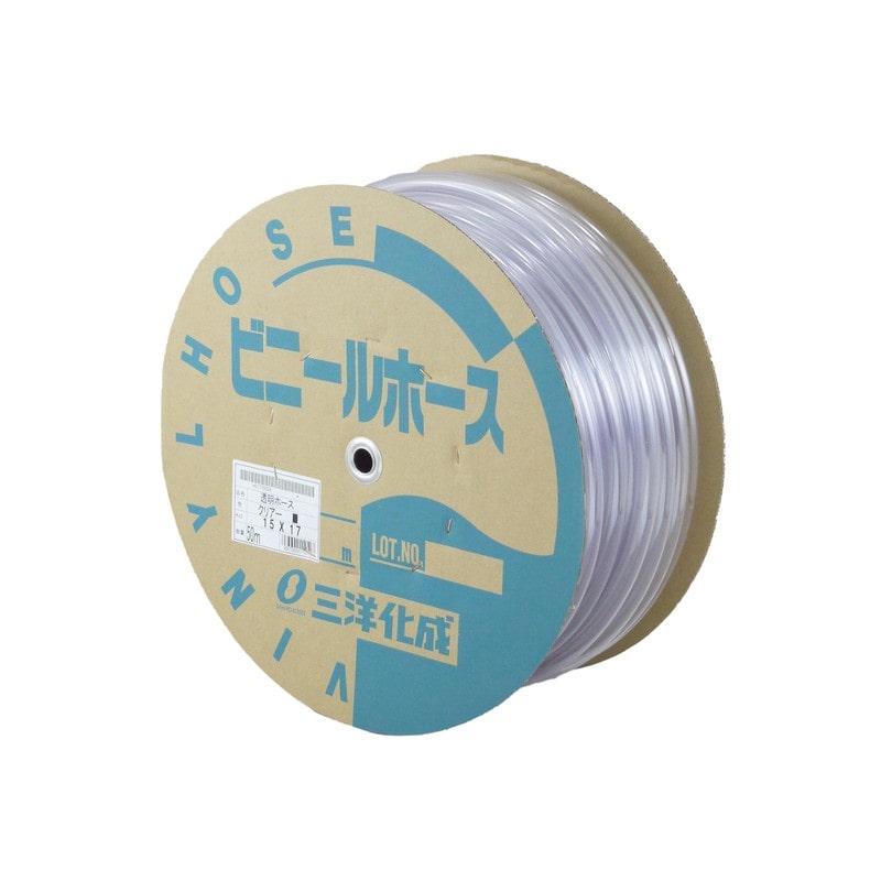 三洋化成 906032 透明ホース 15×17mm 50mドラム TM-1517D50T 1個（ご注文単位1個）【直送品】