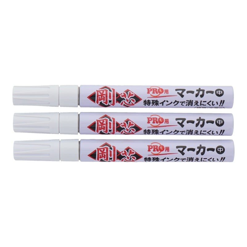 祥碩堂 4347884 ペイントマーカー 中字 剛芯 3本入 白 1個（ご注文単位1個）【直送品】