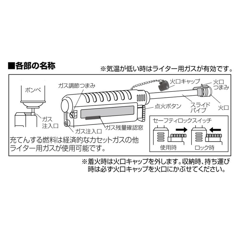 新富士バーナー 426295 RZ-520-CBK スライドガストーチ 黒 箱 1個(ご注文単位1個)【直送品】