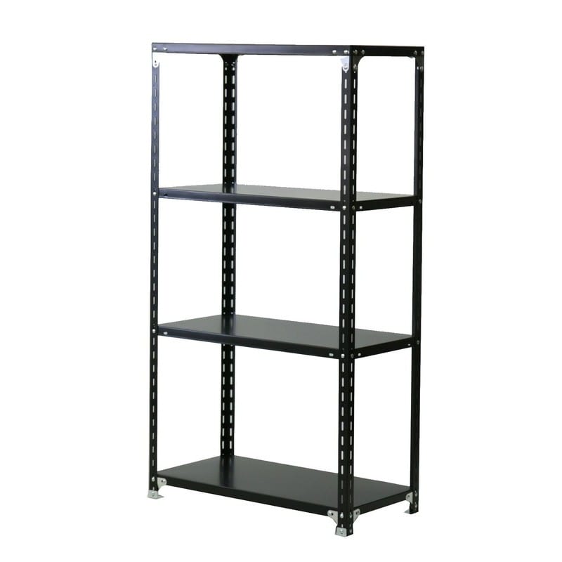 浅香工業 713080 浅香アングル棚 165×88×45cm 4段 黒 #364391 1個(ご注文単位1個)【直送品】