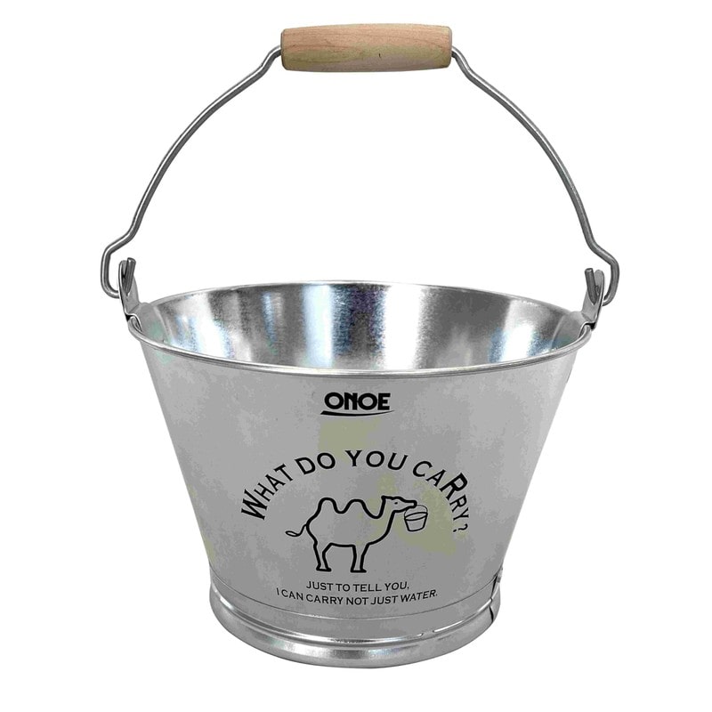 尾上製作所 218420 イラスト入バケツ 特1号 ブラック 1個（ご注文単位1個）【直送品】