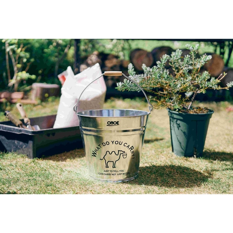 尾上製作所 218422 イラスト入バケツ 特1号 オレンジ 1個(ご注文単位1個)【直送品】