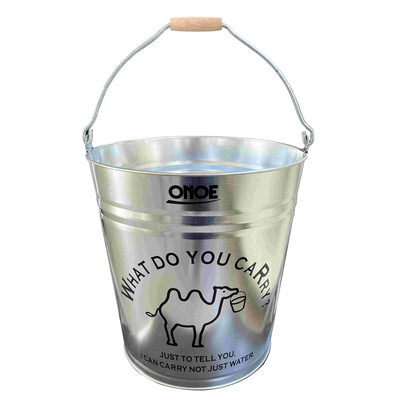 尾上製作所 218429 イラスト入バケツ 12号 ブラック 1個（ご注文単位1個）【直送品】