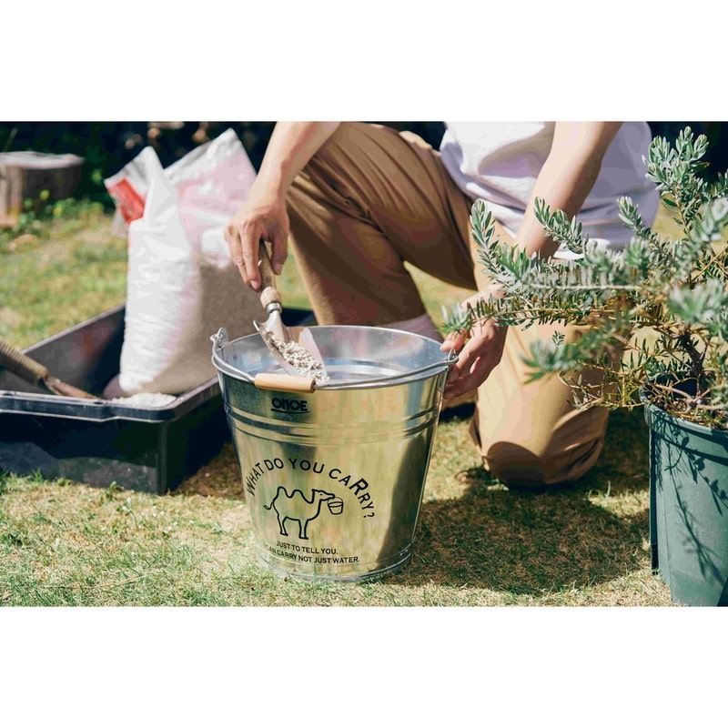 尾上製作所 218429 イラスト入バケツ 12号 ブラック 1個(ご注文単位1個)【直送品】