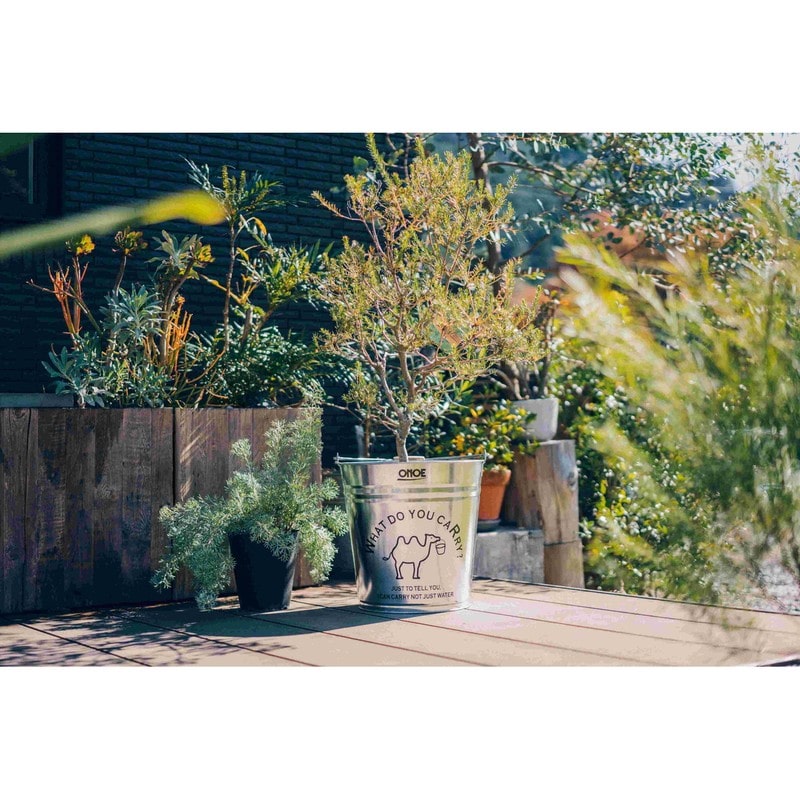 尾上製作所 218429 イラスト入バケツ 12号 ブラック 1個(ご注文単位1個)【直送品】