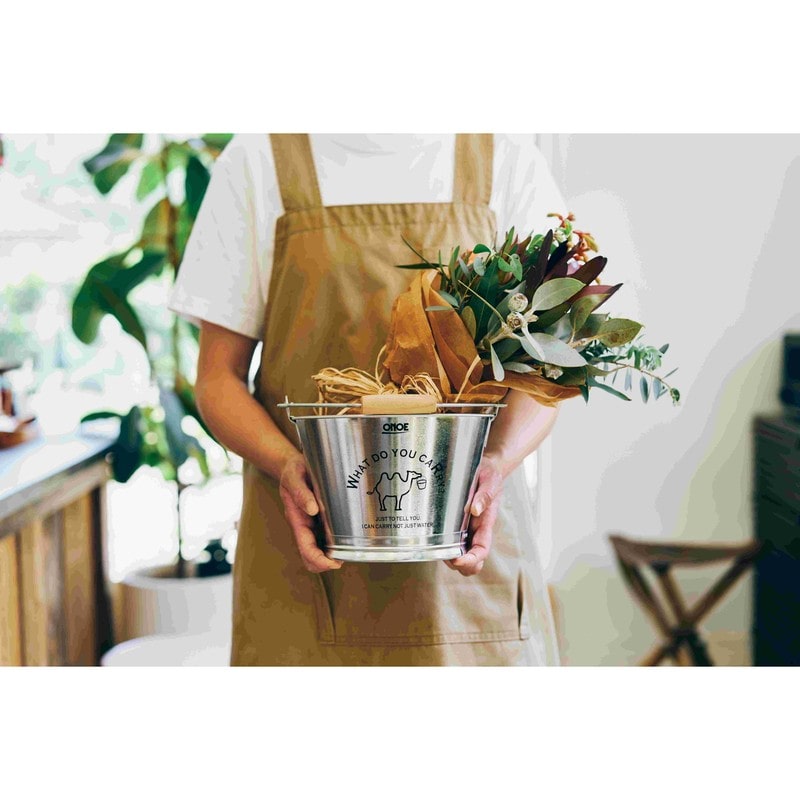 尾上製作所 218430 イラスト入バケツ 12号 ホワイト 1個（ご注文単位1個）【直送品】