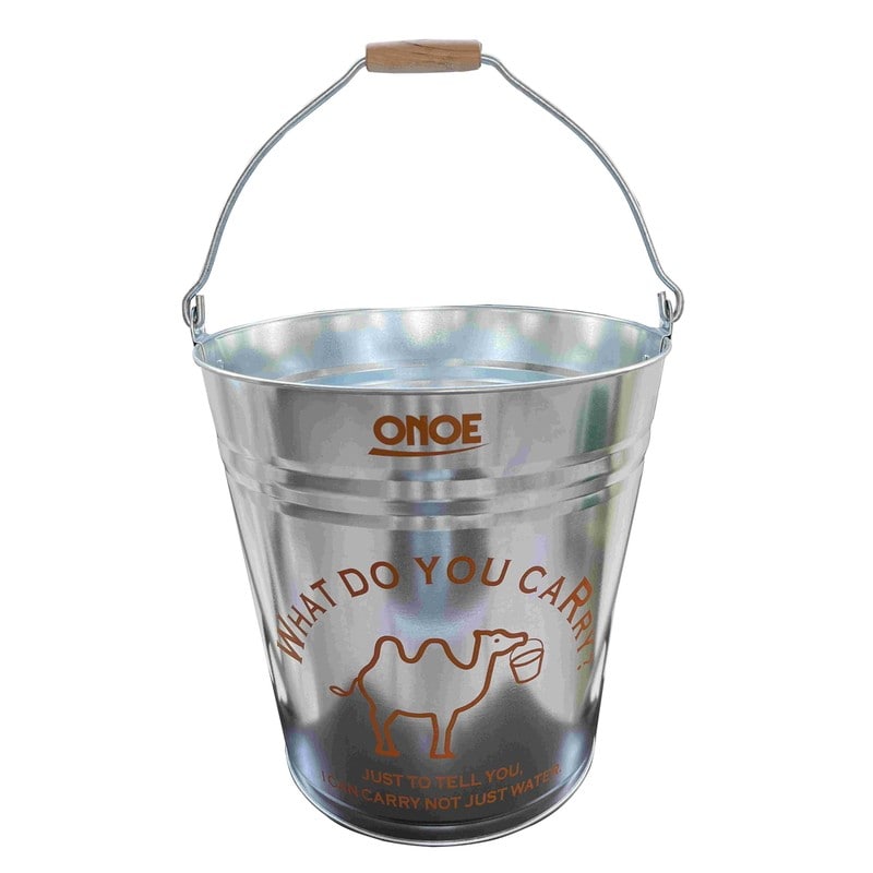 尾上製作所 218431 イラスト入バケツ 12号 オレンジ 1個（ご注文単位1個）【直送品】