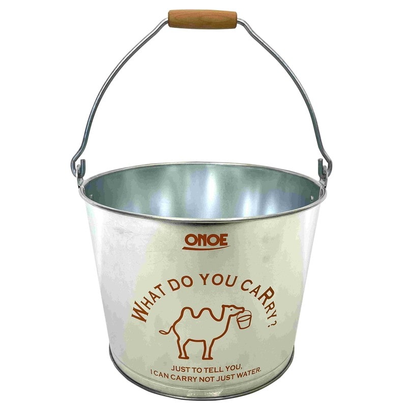 尾上製作所 218434 イラスト入バケツ モルタル10型 オレンジ 1個(ご注文単位1個)【直送品】