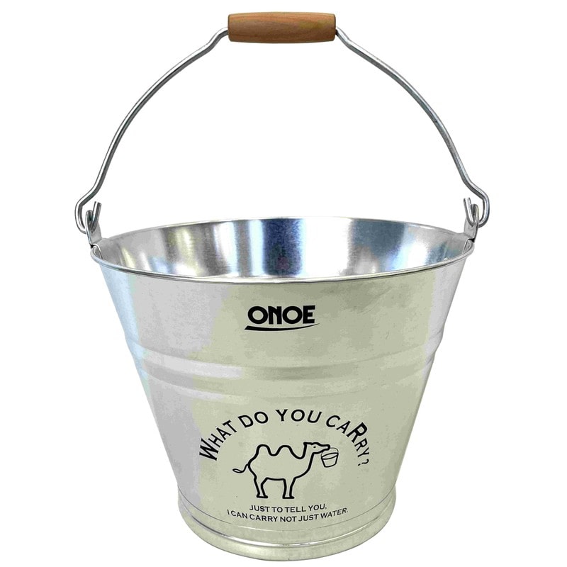 尾上製作所 218423 イラスト入バケツ 1号 ブラック 1個(ご注文単位1個)【直送品】