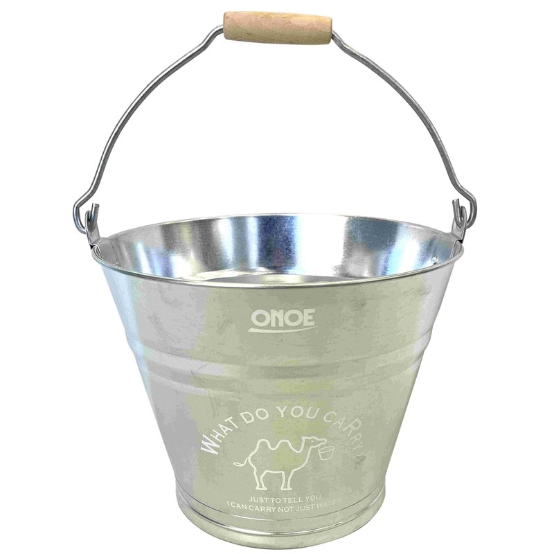 尾上製作所 218424 イラスト入バケツ 1号 ホワイト 1個(ご注文単位1個)【直送品】