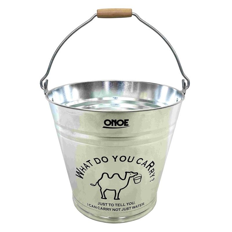 尾上製作所 218426 イラスト入バケツ 8号 ブラック 1個(ご注文単位1個)【直送品】