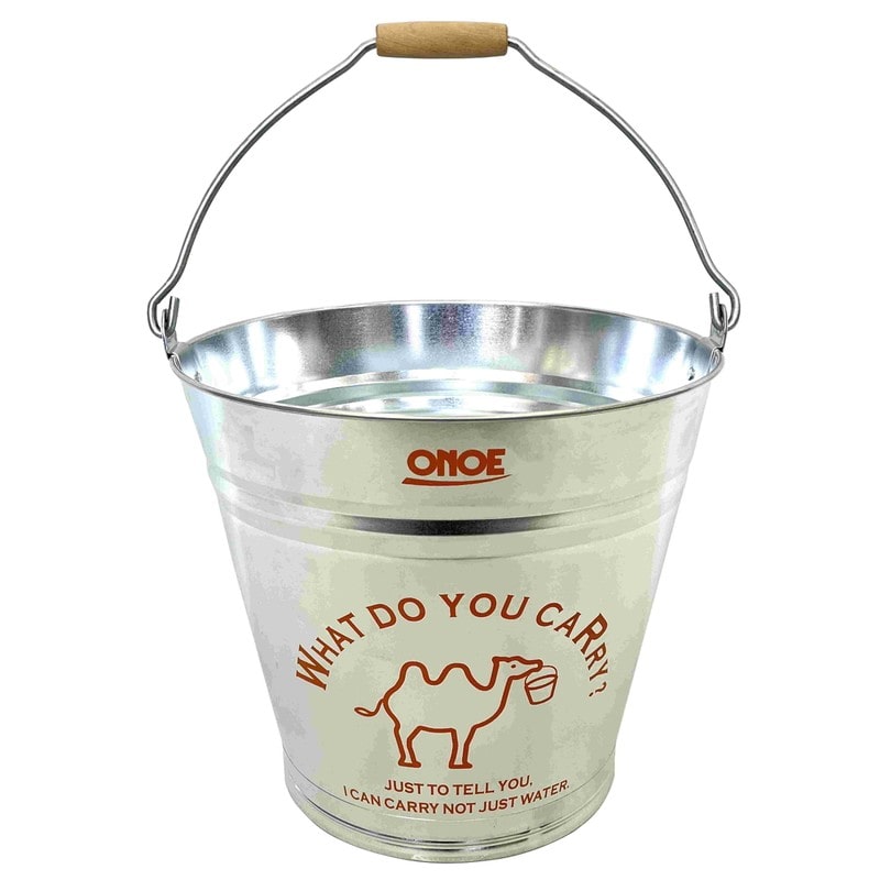 尾上製作所 218428 イラスト入バケツ 8号 オレンジ 1個(ご注文単位1個)【直送品】