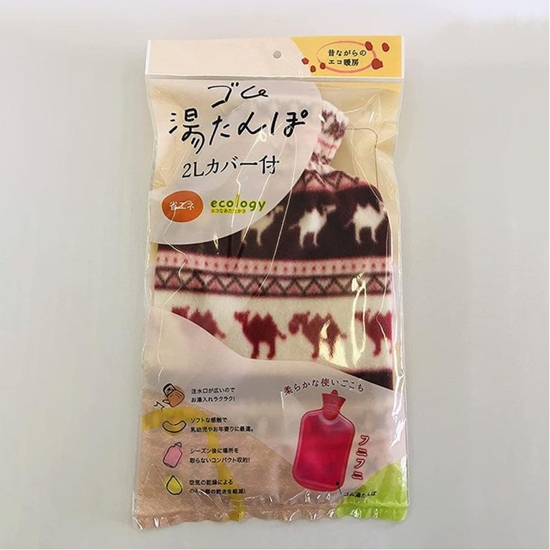 尾上製作所 214065 万年 ゴム湯たんぽ2L カバー付 MY-422 1個（ご注文単位1個）【直送品】