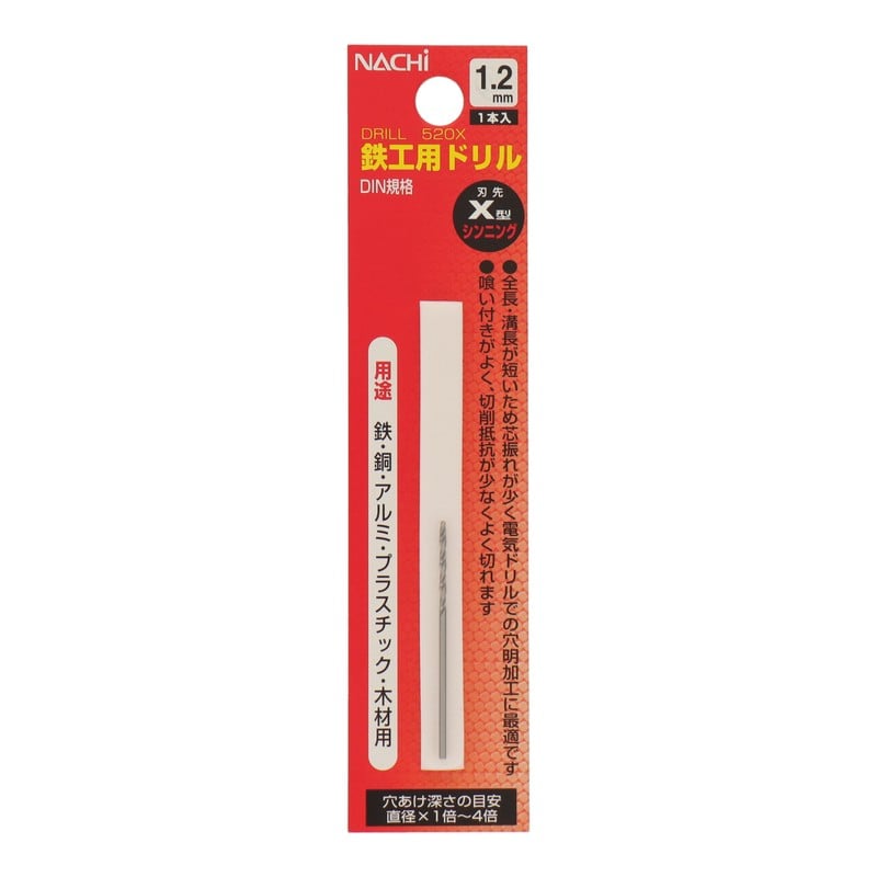 不二越 502130 鉄工用ドリル 1.2mm #453012 1個(ご注文単位1個)【直送品】