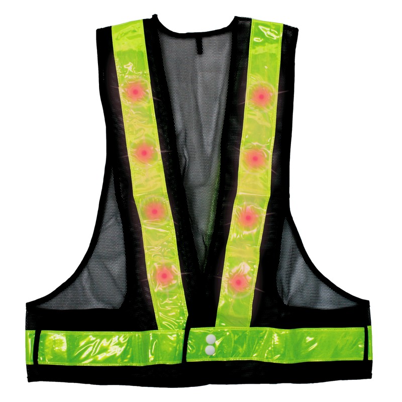 豊光 438066 LED 安全反射ベスト 黄色 BS-1260-Y 1個(ご注文単位1個)【直送品】