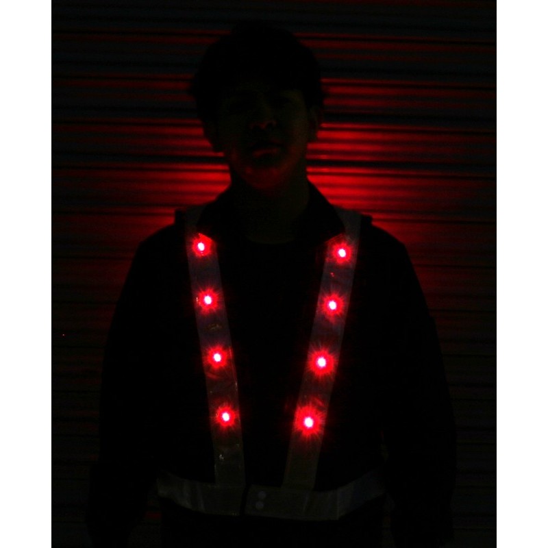 豊光 438067 LED 安全反射ベスト 白色 BS-1260-W 1個(ご注文単位1個)【直送品】