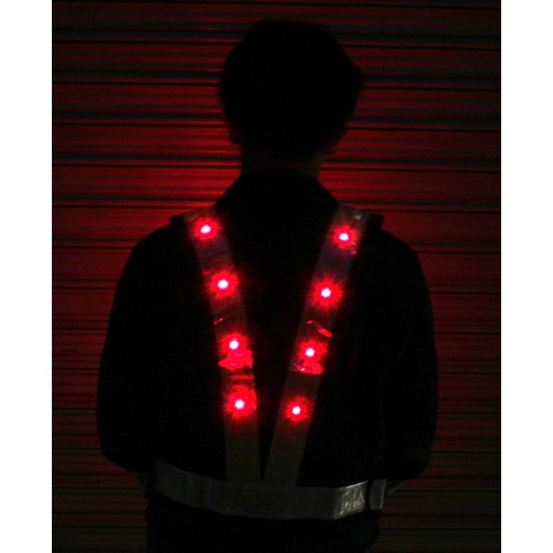 豊光 438067 LED 安全反射ベスト 白色 BS-1260-W 1個(ご注文単位1個)【直送品】