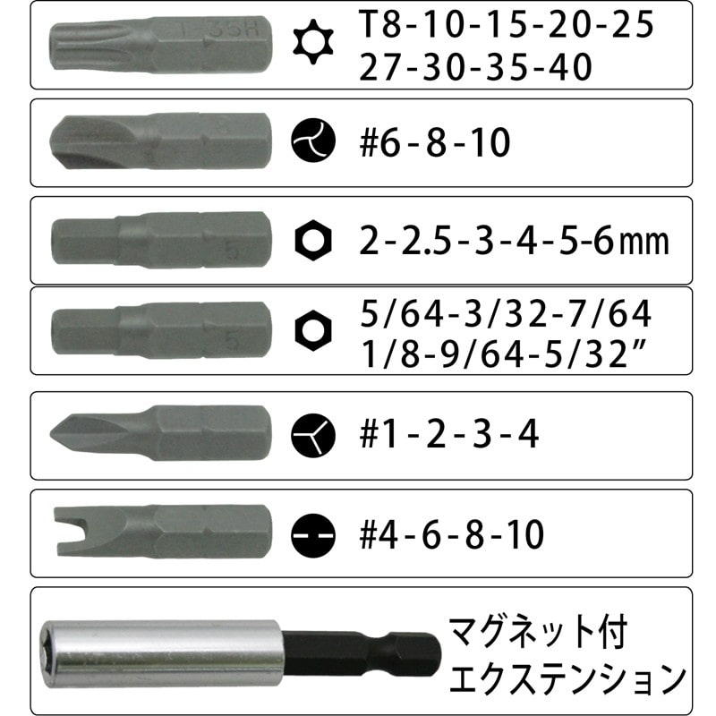 豊光 438211 33PC. 特殊ビットセット DT-20A 1個（ご注文単位1個）【直送品】