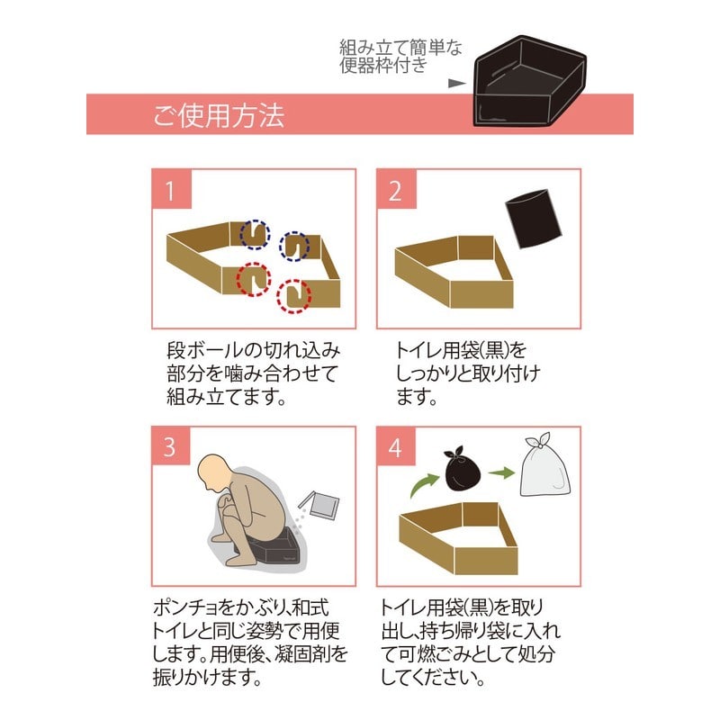 明和グラビア 9034193 消臭・抗菌効果に優れたポンチョ付き簡易トイレ1回分 SPT-1 1個（ご注文単位1個）【直送品】