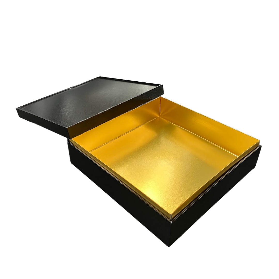 九州パール紙工 紙重箱 8寸1段本体・蓋 黒 仕切は別売り 1袋(10個セット)(ご注文単位1袋)【直送品】