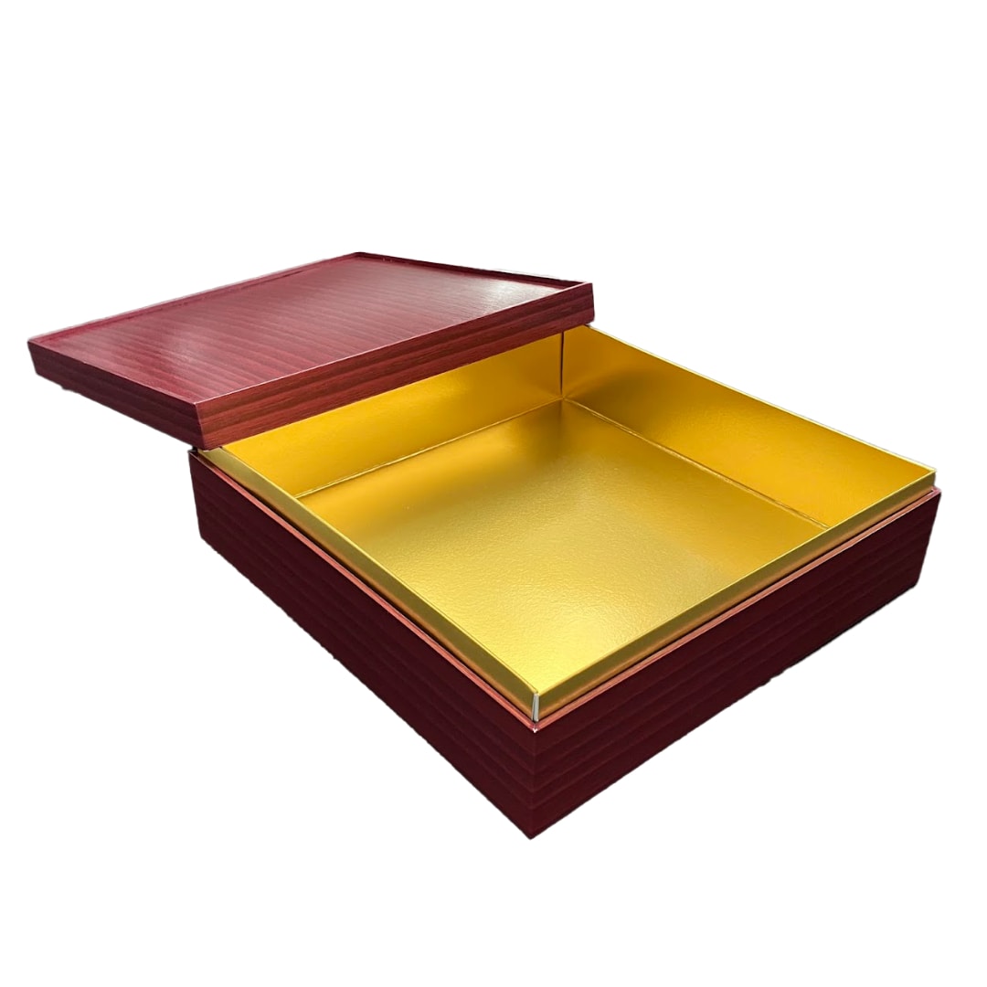 九州パール紙工 紙重箱 8寸1段本体・蓋 朱 仕切は別売り 1袋(10個セット)(ご注文単位1袋)【直送品】