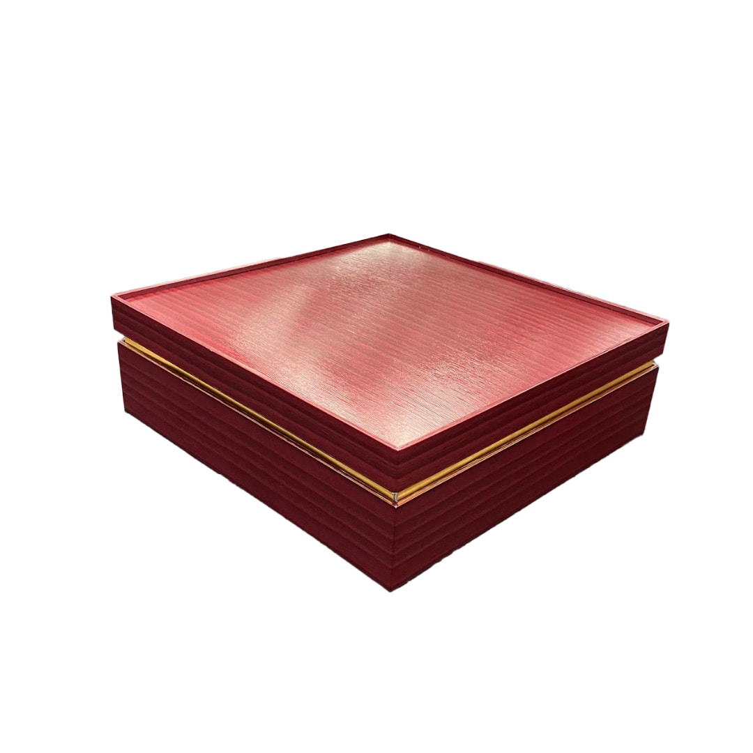 九州パール紙工 紙重箱 8寸1段本体・蓋 朱 仕切は別売り 1袋(10個セット)(ご注文単位1袋)【直送品】