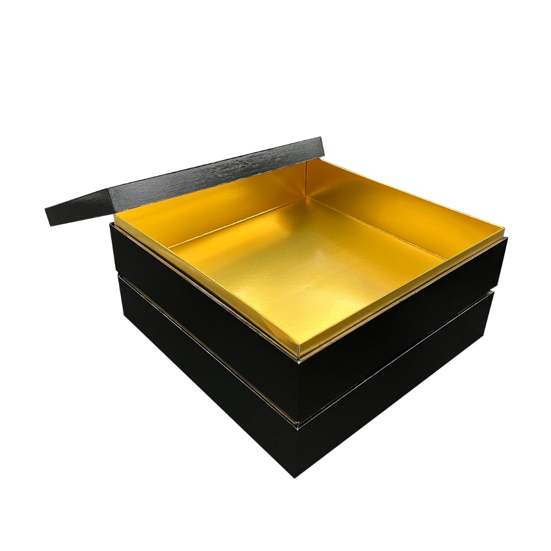 九州パール紙工 紙重箱 8寸2段本体・蓋 黒 仕切は別売り 1袋(10個セット)(ご注文単位1袋)【直送品】