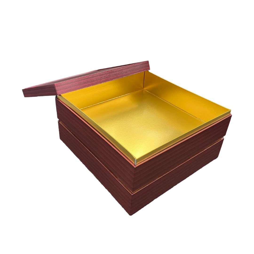 九州パール紙工 紙重箱 8寸2段本体・蓋 朱 仕切は別売り 1袋(10個セット)(ご注文単位1袋)【直送品】