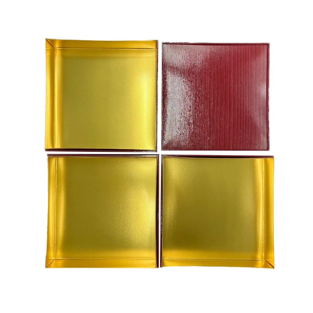 九州パール紙工 紙重箱 8寸3段本体・蓋 朱 仕切は別売り 1袋(10個セット)(ご注文単位1袋)【直送品】