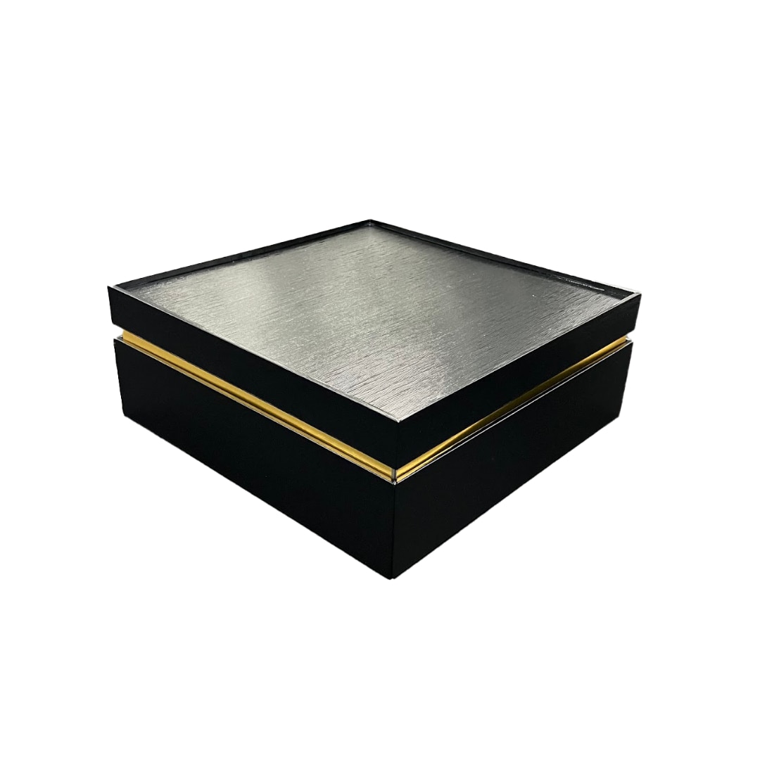 九州パール紙工 紙重箱 7寸1段本体・蓋 黒 仕切は別売り 1袋(10個セット)(ご注文単位1袋)【直送品】