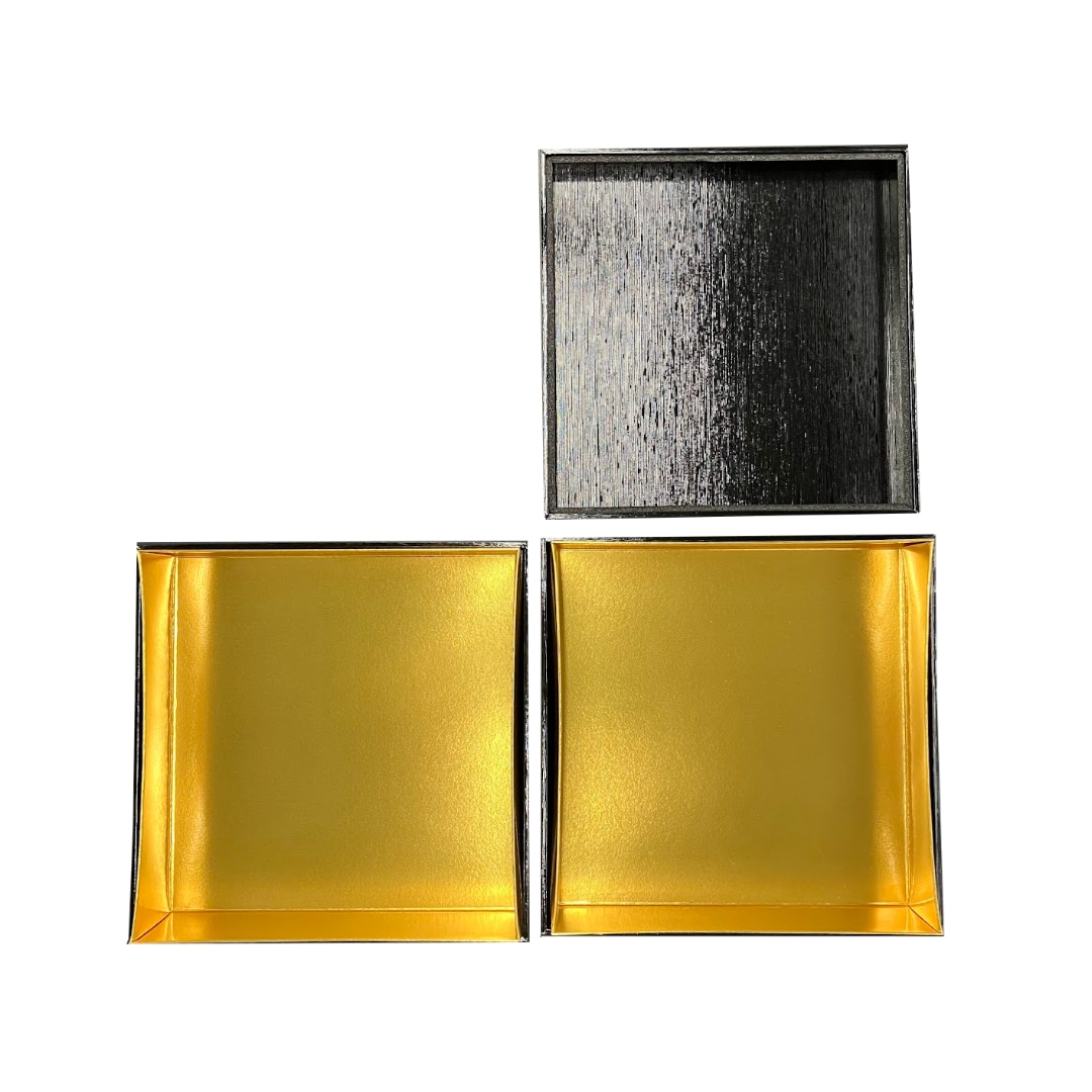 九州パール紙工 紙重箱 7寸2段本体・蓋 黒 仕切は別売り 1袋(10個セット)(ご注文単位1袋)【直送品】