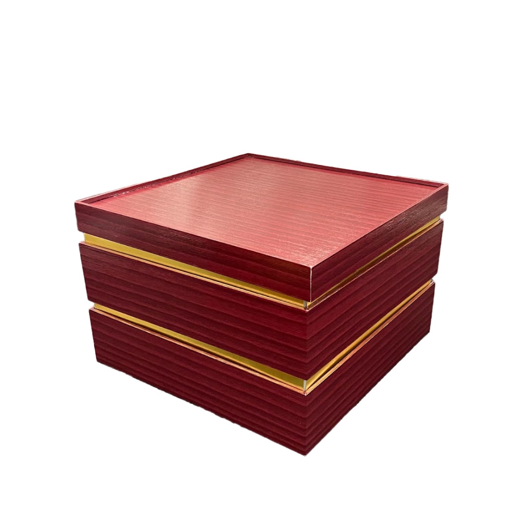 九州パール紙工 紙重箱 7寸2段本体・蓋 朱 仕切は別売り 1袋(10個セット)(ご注文単位1袋)【直送品】