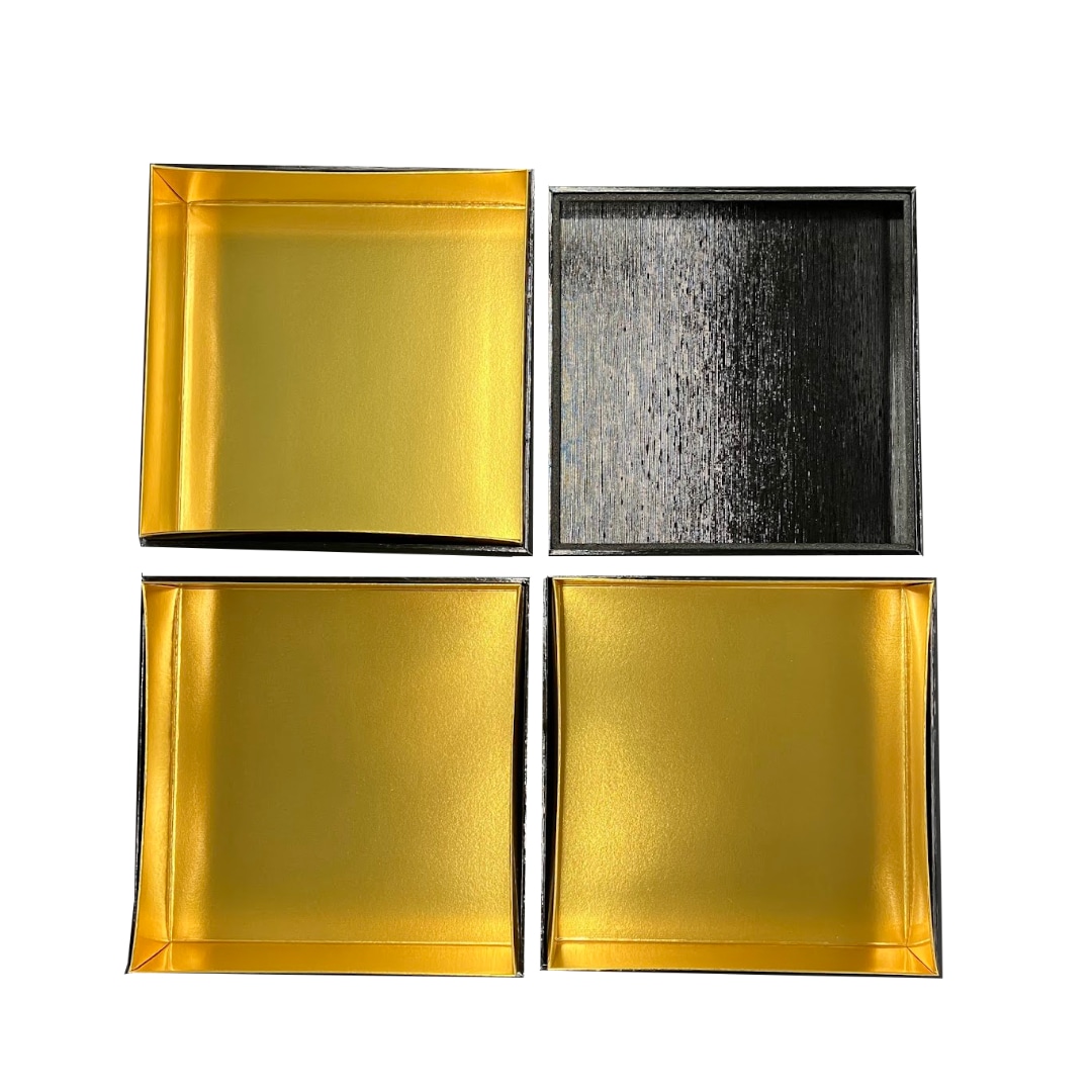 九州パール紙工 紙重箱 7寸3段本体・蓋 黒 仕切は別売り 1袋(10個セット)(ご注文単位1袋)【直送品】