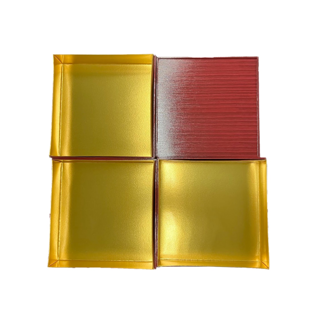 九州パール紙工 紙重箱 7寸3段本体・蓋 朱 仕切は別売り 1袋(10個セット)(ご注文単位1袋)【直送品】