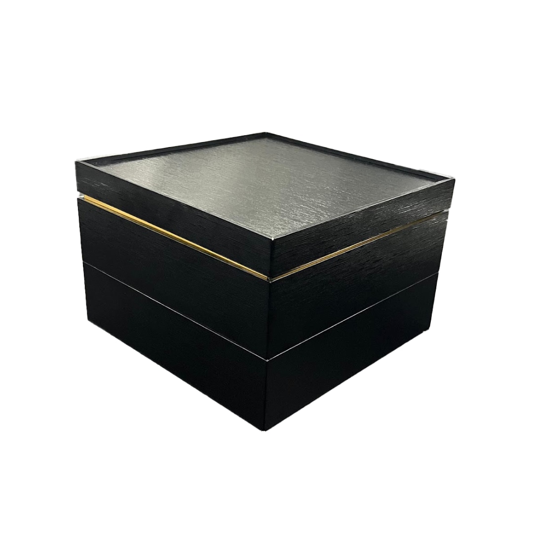 九州パール紙工 紙重箱 6.5寸2段 黒本体・蓋 黒 仕切は別売り 1袋(10個セット)(ご注文単位1袋)【直送品】