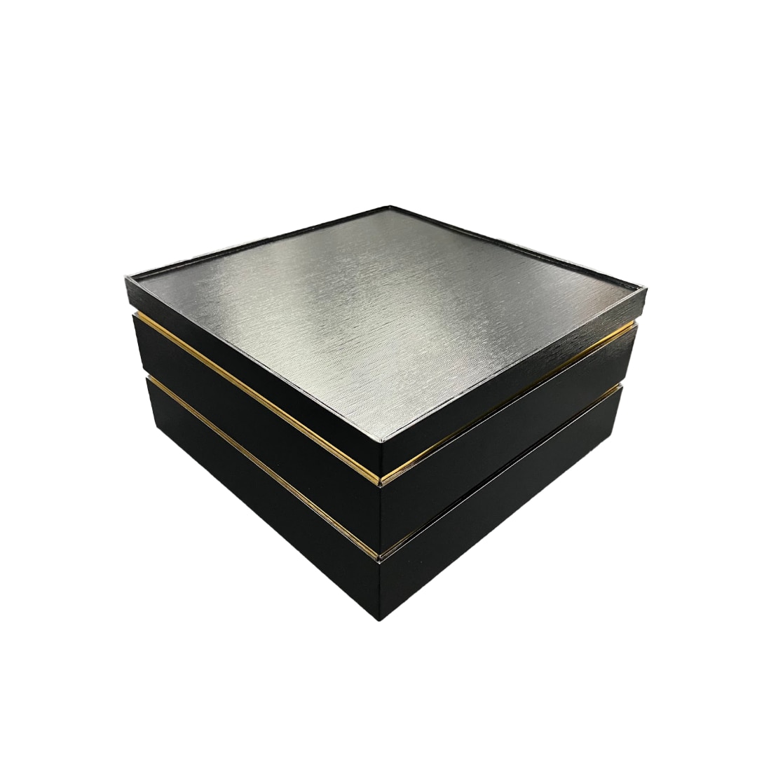 九州パール紙工 紙重箱 9寸2段本体・蓋 黒 1袋(10個セット)(ご注文単位1袋)【直送品】