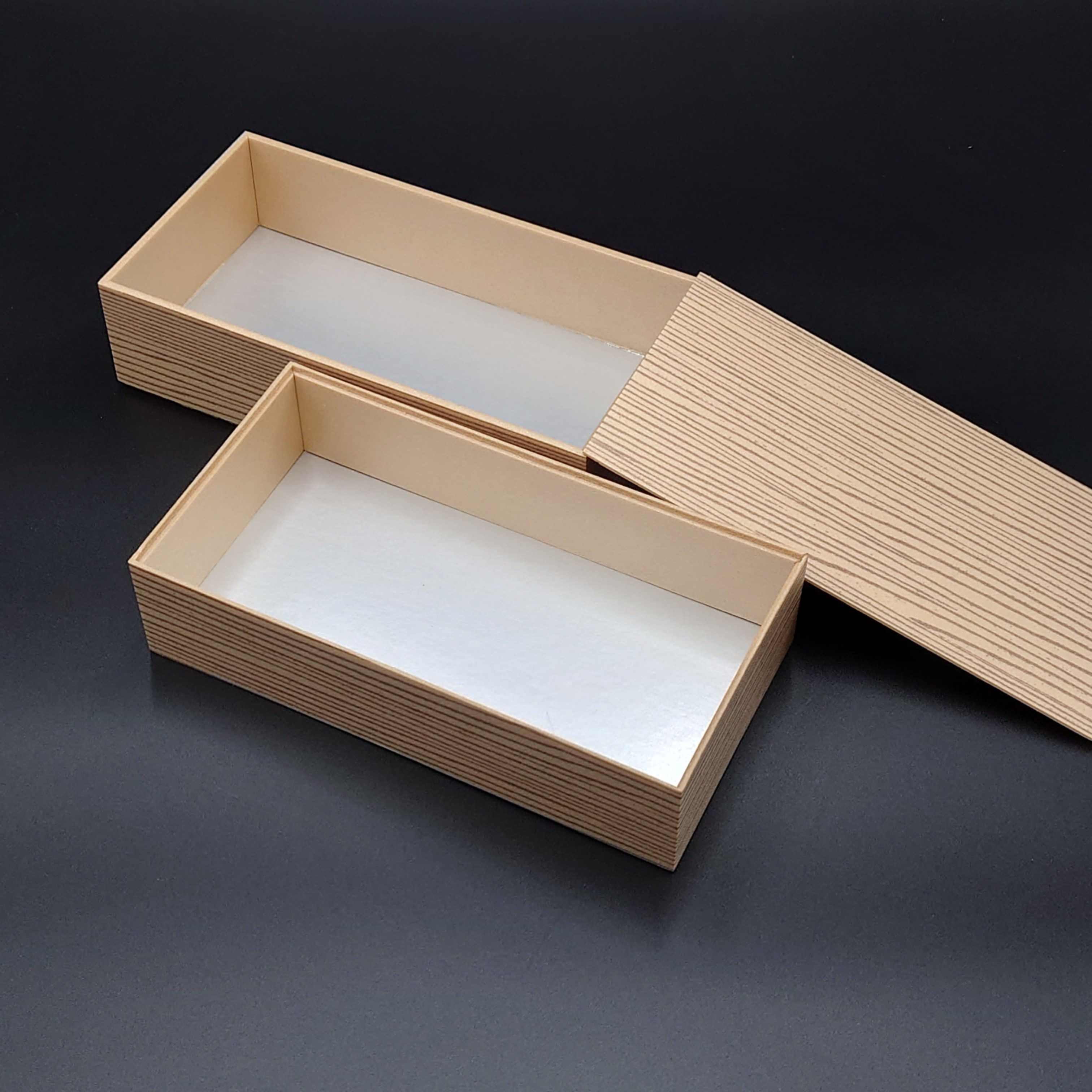 九州パール紙工 KP 長折二段・茶杉 落し蓋付 1袋(10個入)(ご注文単位1袋)【直送品】