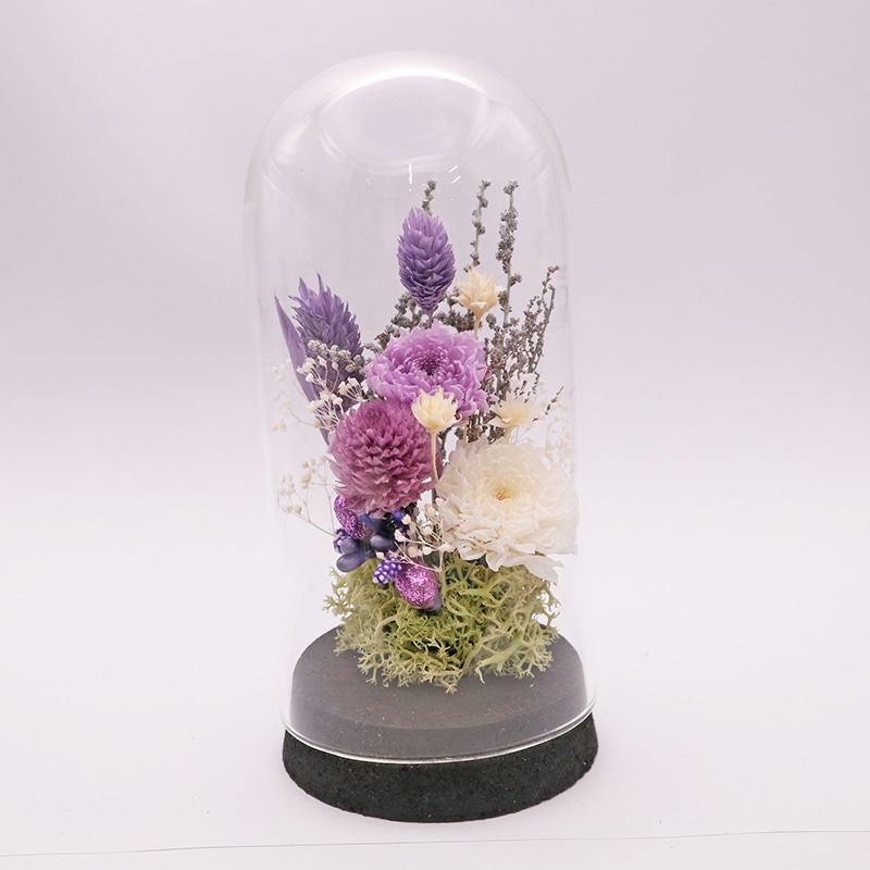 welzo ガラスドームアレンジ　パープルマム 1個 (ご注文単位1個) 【直送品】