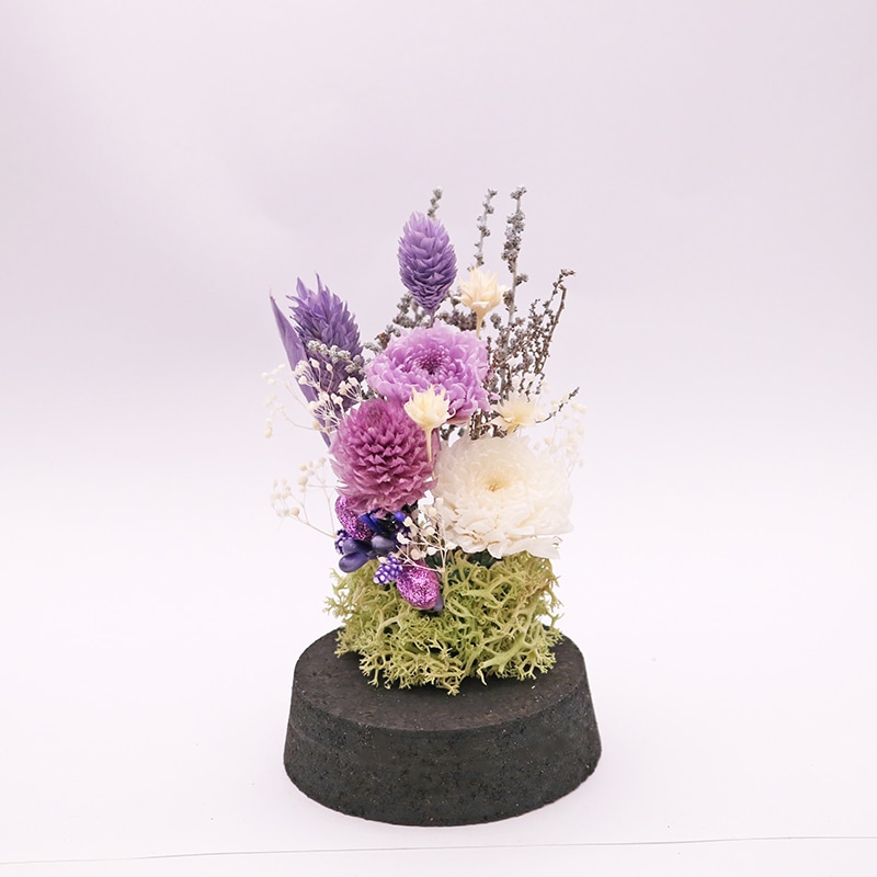 welzo ガラスドームアレンジ パープルマム 1個 (ご注文単位1個) 【直送品】