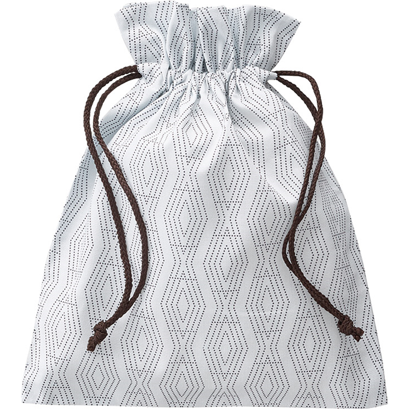 アベイチ 和風T/C巾着　菱小紋　白鼠 JWPOU0203-01 50枚入/1袋（ご注文単位1袋）【直送品】