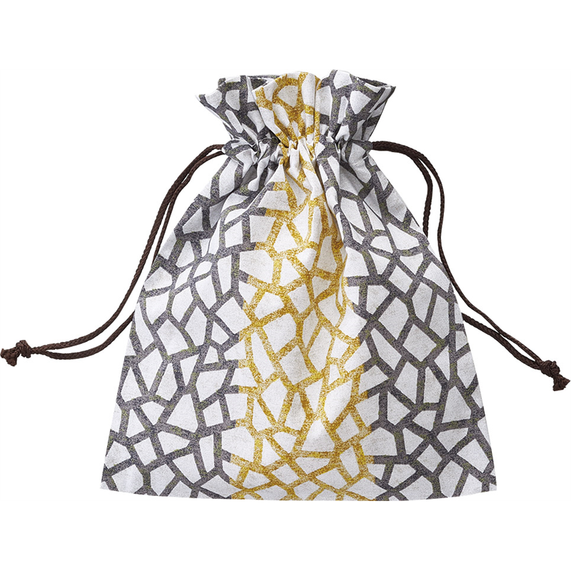 アベイチ 和風T/C巾着 縞切子 黄金 JWPOU0202-01 500枚入/1箱(ご注文単位1箱)【直送品】