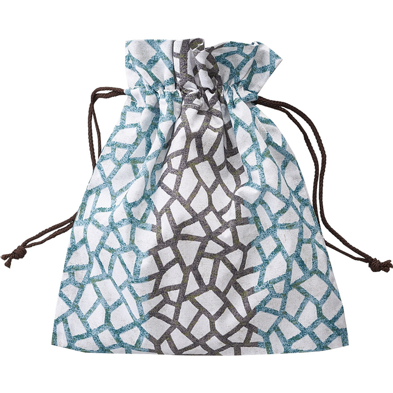 アベイチ 和風T/C巾着 縞切子 浅葱 JWPOU0202-02 500枚入/1箱(ご注文単位1箱)【直送品】