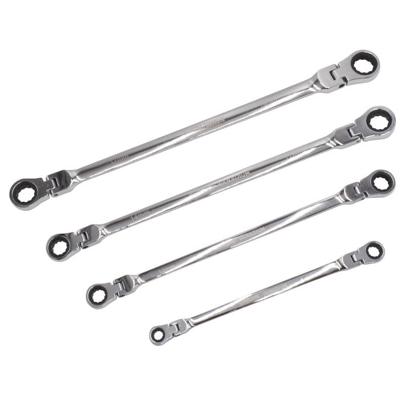 ワールドツール アストロプロダクツ AP ダブルフレックスラチェットレンチセット ロング ミリ (4本組) 2002000022592（ご注文単位1セット）【直送品】